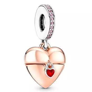 Подлинные 925 пробы серебряные моменты раскрывают вашу любовь сердце медальон подвеска шарм бусина подходит для браслета и ожерелья ювелирные изделия