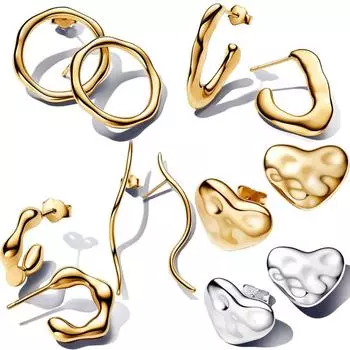 Подлинные 925 пробы стерлингового серебра Shine в форме сердца круглая проволочная V-образная открытая серьга-гвоздик для женщин подарок на день рождения ювелирные изделия