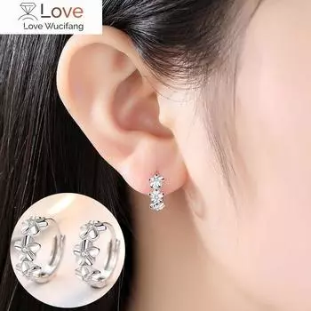 Подлинные серьги из стерлингового серебра S925, круглые серьги-цветы для женщин, очаровательные ювелирные изделия, подарки серебряный