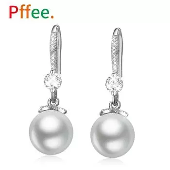 Подлинные серьги-капли из стерлингового серебра 925 пробы с жемчугом для женщин, висячие серьги с жемчугом серебряный