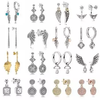 Подлинные серьги-подвески из стерлингового серебра 925 пробы с духовными перьями для женщин, свадебный подарок, модные ювелирные изделия