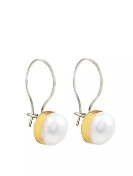 Подлинные серебряные женские серьги с натуральным жемчугом Мини-серьги из стерлингового серебра 925 пробы Серьги с жемчужным камнем