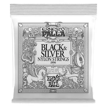 [Подлинные] струны для классической гитары ERNIE BALL 2406 (28-42) Струны для классической гитары ERNESTO PALLA из черного и серебристого нейлона