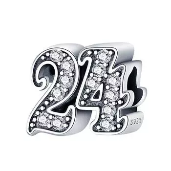 Подлинный 925 пробы стерлингового серебра полые цифры Cz бусины шарм подходит модный браслет для женщин заявление модные ювелирные изделия