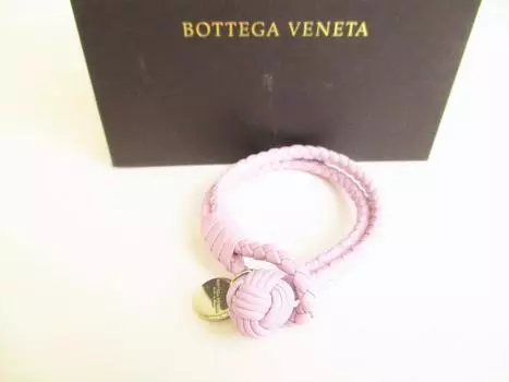 Подлинный браслет BOTTEGA BENETA Intrecciato Lilac Leather Bangle #9184 Восстановленный