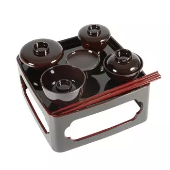 Подлинный буддийский обеденный сервиз Sanmeni Размеры для буддийских алтарей Лакированная посуда Yamanaka Сделано в Японии Духовный сервиз для подношений Буддийский сервиз для подношений