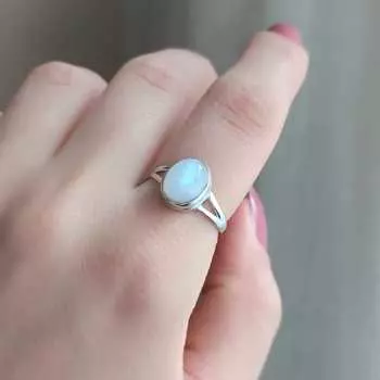 Подлинный чешский лунный камень, необработанный драгоценный камень, чистое серебро 925 пробы, ювелирное изделие ручной работы, эффектное женское кольцо, подарок для нее. белый