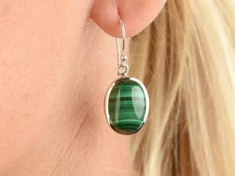 Подлинный чешский малахит, необработанный драгоценный камень, стерлинговое серебро 925 пробы, серьги ручной работы, эффектные женские серьги, подарок для нее. зелёный