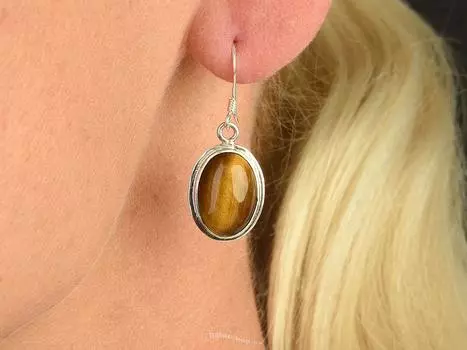 Подлинный чешский необработанный драгоценный камень тигровый глаз из стерлингового серебра 925 пробы, серьги ручной работы, эффектные женские серьги, подарок для нее. коричневый