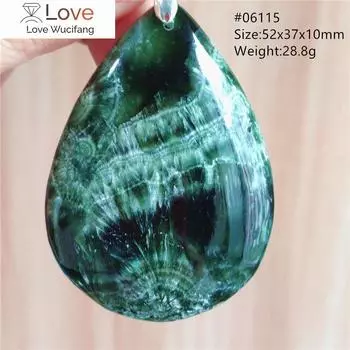 Подлинный натуральный зеленый серафинит клинохлор кулон для женщин и мужчин ювелирные изделия с каплями воды ожерелье из драгоценного камня серафинит любовь Aaaaaa