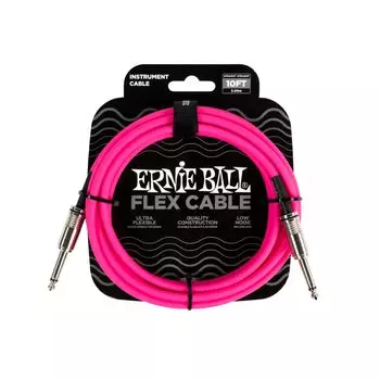 [Подлинный продукт] ERNIE BALL 6413 музыкальный инструментальный экранированный кабель 10 футов гибкий инструментальный кабель 3,04 м тип SS розовый