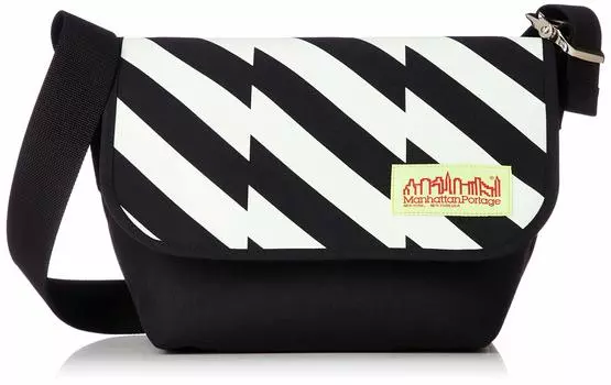 Подлинный продукт сумка-мессенджер с принтом из холста и винтажной сумкой-мессенджером JR черного цвета [Manhattan Portage] [официальный]