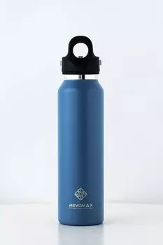 Подлинный японский импортный продукт REVOMAX газированная бутылка с вакуумной изоляцией 16 унций 473 мл сохраняет тепло в течение 18 часов и холод в течение 36 часов, (Йель Блю)