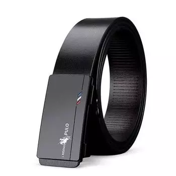 Подлинный ремень PULO для мужчин из мягкой кожи с автоматической пряжкой, молодежный деловой повседневный универсальный ремень для брюк 110cm