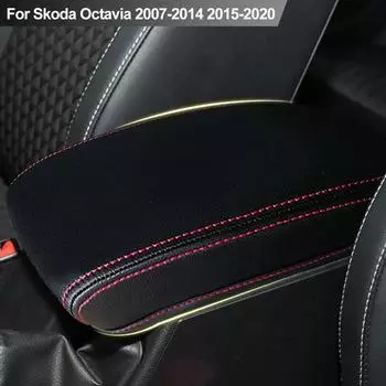 Подлокотник автомобиля, центральная консоль, крышка подлокотника, чехол из микрофибры для Skoda Octavia 2007-2014 2015-2020