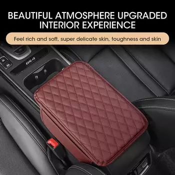 Подлокотник автомобиля из искусственной кожи с сумкой для хранения, центральная консоль, автомобильный подлокотник, чехол для ящика для хранения, подушка для защиты подлокотника чёрный