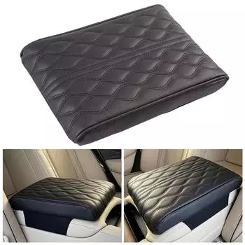 Подлокотник автомобиля из искусственной кожи с волнистой вышивкой, защитная подушка для подлокотника центральной консоли, чехол для ящика для хранения подлокотников