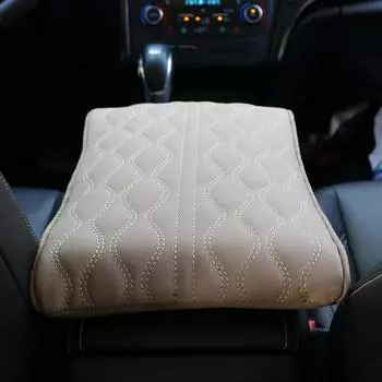 Подлокотник автомобиля из искусственной кожи с волнистой вышивкой, защитная подушка для подлокотника центральной консоли, чехол для ящика для хранения подлокотников чёрный