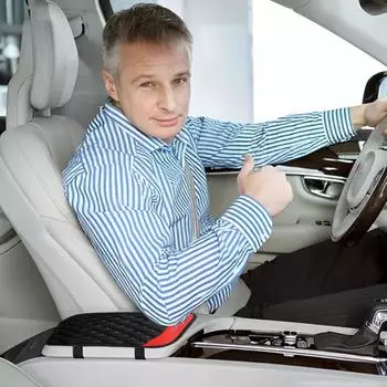 Подлокотник автомобиля, подушка для сиденья, нескользящая кожаная подушка для автомобиля, комфортный подлокотник с центральной памятью и хлопковой поддержкой чёрный