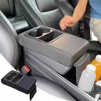 Подлокотник автомобиля Подушка с подстаканником Универсальная поддержка для хранения Центральный подлокотник с карманом для локтя Хлопок с эффектом памяти Износостойкий