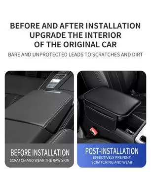 Подлокотник автомобиля, защитный чехол для центральной консоли, подушка для подлокотника, коврик для подлокотника с боковым карманом для хранения вещей, аксессуары для салона автомобиля чёрный