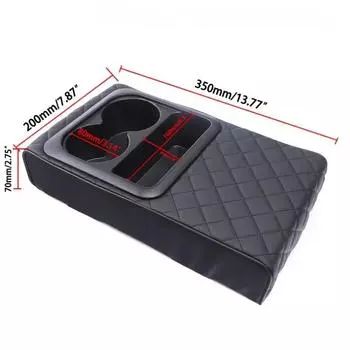 Подлокотник центральной консоли автомобиля Подушка Чехол для подлокотника из пеноматериала с эффектом памяти Подлокотник автомобиля Подушка с подстаканником Подлокотник Аксессуары для автомобилей чёрный