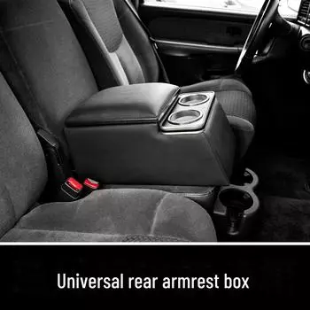 Подлокотник центральной консоли заднего сиденья грузовика с подстаканником и подушкой Super Value чёрный