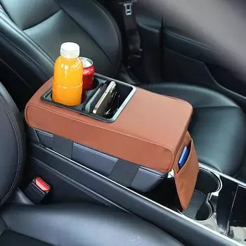 Подлокотник для автомобиля Подлокотник Подстаканник для заднего сиденья Увеличенная поддержка локтя Держатель подлокотника для автомобиля Подушка для подлокотника для автомобиля Хранение чёрный