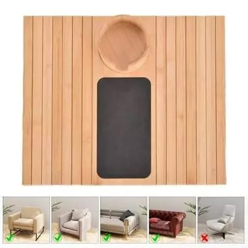 Подлокотник для дивана из бамбука с подстаканником, нескользящий органайзер для дивана, складной столик для дивана, телефон, пульт дистанционного управления