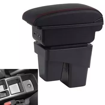 Подлокотник для Honda Jazz, автомобильный подлокотник для Honda Fit Jazz 3, коробка для хранения автомобилей, аксессуары для стайлинга автомобилей 2014-2020 чёрный