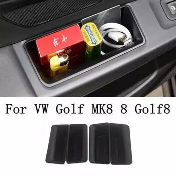 Подлокотник для хранения дверей автомобиля, ящик для Volkswagen VW Golf MK8 8 Golf8 R Gti Gte, контейнер для внутренней дверной ручки Front 2Pcs