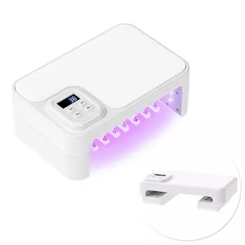 Подлокотник для ногтей УФ-светодиодная лампа 180 Вт 66 светодиодов Автоматическое освещение Подушка для рук Складная лампа для ногтей Сенсорный выключатель с таймером Светодиодная ЖК-панель Светодиодная лампа для ногтей белый