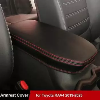 Подлокотник консоли автомобиля, коврик для Toyota RAV4 2019 2020 2024 2024 2024 Кожаный чехол для хранения подлокотника автомобиля, защитная накладка чёрный