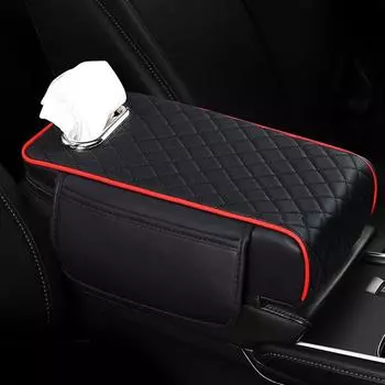 Подлокотник, сумка для хранения, держатель для салфеток, подушка для подлокотника автомобиля, утолщенная защитная крышка для центральной консоли One Size серый