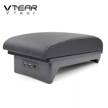 Подлокотник Vtear для Mitsubishi Xpander, аксессуары для салона автомобиля, USB-подлокотник, ящик для хранения, центральная консоль, Стайлинг, декоративная крышка For Xpander black
