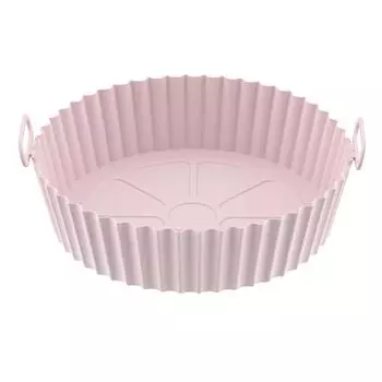 Подложка для фритюрницы круглая утолщенная пищевая силиконовая гибкая легко моющаяся многоразовая фритюрница розовая розовый