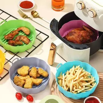 Подложка для фритюрницы, легко моется, многофункциональная, безопасна для микроволновой печи, удобная конструкция с пазами для выпечки 6.5inch розовый