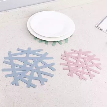 Подложка под обеденную посуду в виде снежинки, изоляционная декоративная металлическая подложка
