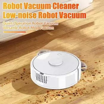 Подметающий робот-пылесос Ультратонкий дизайн Мощное всасывание Низкий уровень шума Работающий от аккумулятора пылесос чёрный