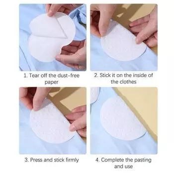 Подмышечные подушечки для защиты от пота наклейки Летние защитные подушечки для защиты от пота Белые одноразовые 20pcs