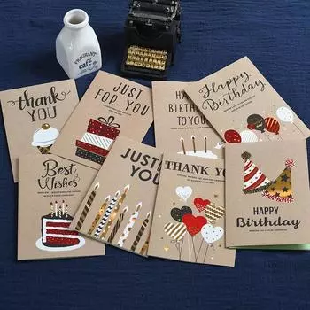 Поднимая ветер Ретро-визитка День учителя Благословение детей Поздравительная открытка День рождения Универсальная благодарственная открытка(Набор из 8 предметов) YNH-WISH-1724 разноцветный