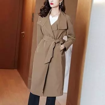 Поднимите свой зимний образ на новый уровень с помощью этого модного и элегантного женского тренча M верблюд