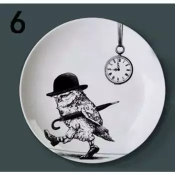 Поднос «Алиса в стране чудес», винтажная расписанная вручную тарелка, эскизный рисунок в виде черно-белого рисунка, подставки под керамические тарелки с дизайном 6 inches(15.3cm)