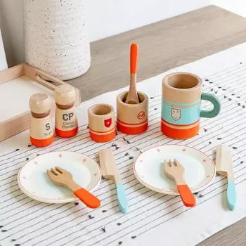 Поднос Чайный сервиз, Игрушечный реквизит из массива дерева One Size