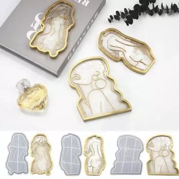Поднос DIY эпоксидная кристаллическая смола силиконовая форма девушка модель тела абстрактная тарелка зеркальный поднос силиконовая форма A