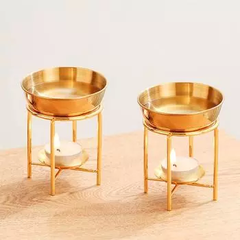 Поднос для эфирных масел из нержавеющей стали, золотые украшения для йоги, подсвечник для ароматерапии в спальне, подсвечник для домашнего декора