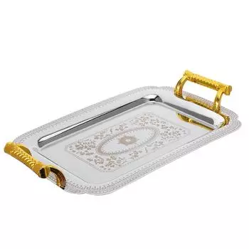 Поднос для блюд из золота, поднос для торта в европейском стиле, импортная первичная стальная пластина 35.00X24.50X13.00CM