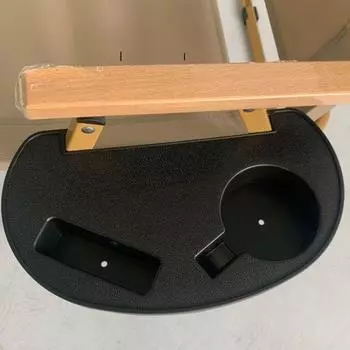 Поднос для бокового держателя чашки на стуле, 2 слота, сверхмощный шезлонг, крепление на подлокотнике, лоток для хранения чашки сотового телефона, аксессуары для кемпинга на открытом воздухе чёрный