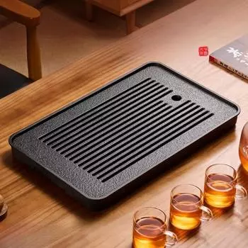 Поднос для чая из искусственного камня с китайским дизайном в виде полых полосок, поднос для хранения воды, для дома, гостиной, небольшой поднос для сухого чая в стиле кунг-фу