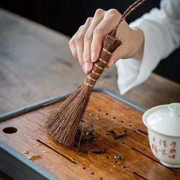 Поднос для чая Kung Fu Чайные сервизы Щетка для чистки Коричневые растения Волокно Чайная щетка Щетина Домашняя мини-щетка для чистки Аксессуары для чайной церемонии